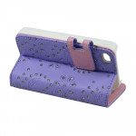 Wholesale iPhone 5 5S Diamond  Flip Leather Wallet Case with Stand ( Purple)